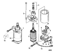 Стартер 2-Х ТАКТНОГО ПЛМ MERCURY 55 Серийный номер от 0G760300 до 0T979999