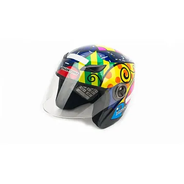 Шлем мото PHANTOM 619 #5graffiti-blue-yellow HPCTGR-UY 62